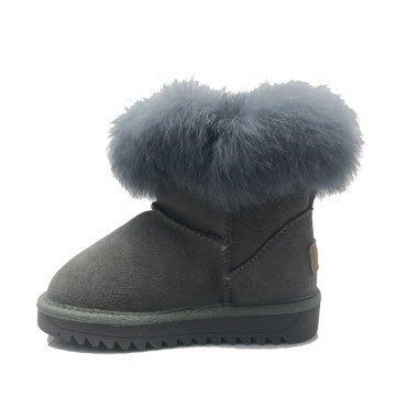 Toddler Kids Winter Outdoor Leather Cute Flat Boots