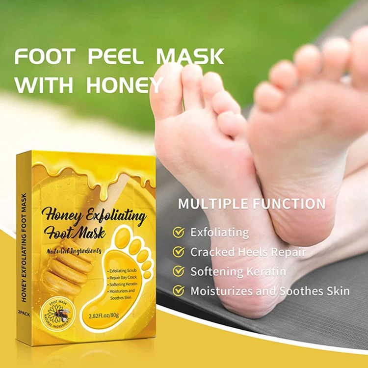 Custom Natural Honey Exfoliating Cracked Heels Repair Foot Peel Mask