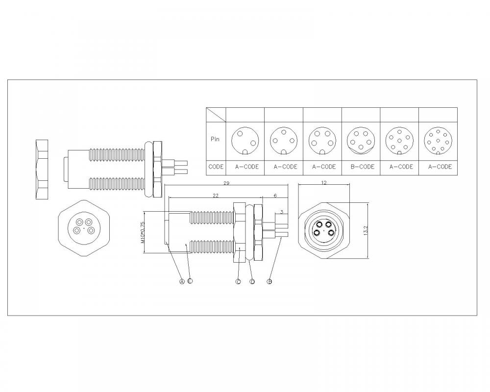 M8 2 ~ 8p Depan Lock Side Waterproof Board