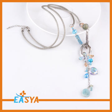 14 Ct Gold Plated Curb Crystal Beads Necklace