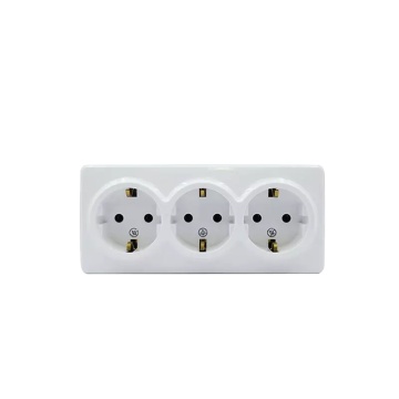 Triple Schuko Outlet 16 amper wall electrical socket