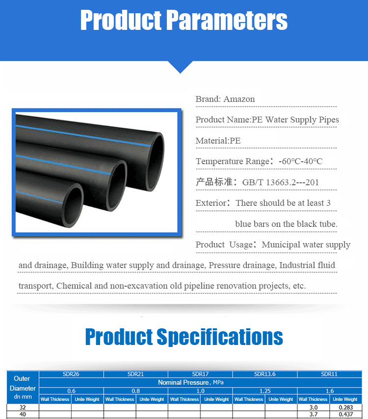 DN315mm hdpe pipe line for water supply