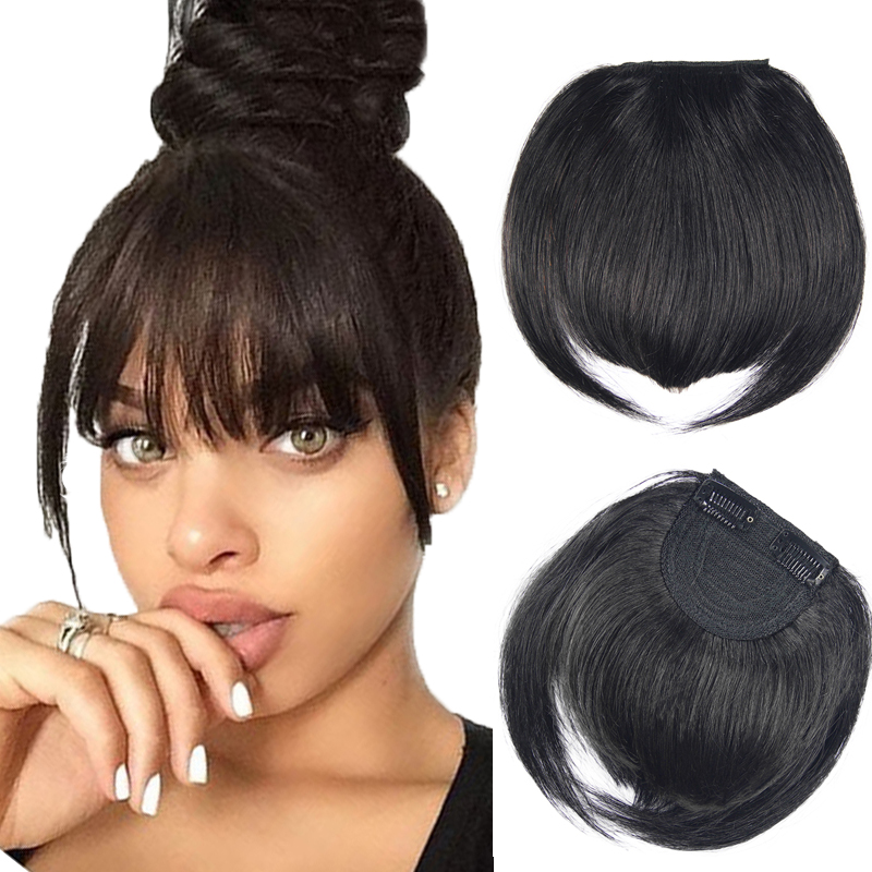 human fringe hair clips for girls, cheap price hair extension clip in hair, straight human hair bangs