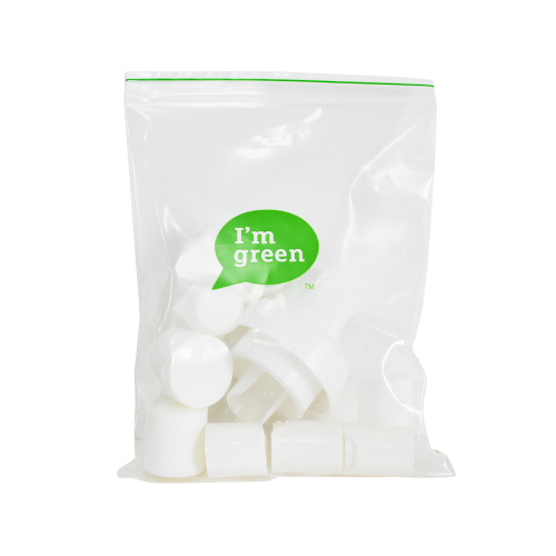 Eco Friendly I&#39;m Green Polyethylene Clear Flat Bag med glidelås