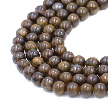loose bead natural stone round loose gemstone bronzite bead for DIY design making