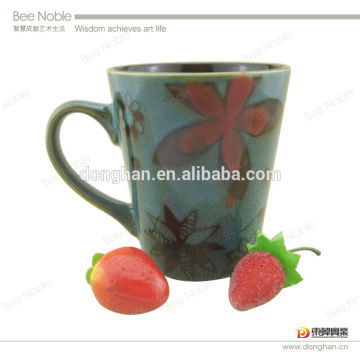 various color glazed cheap ceramic tea cups with handle