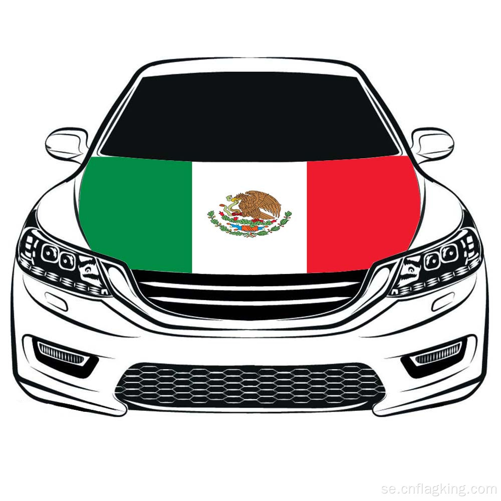 Världsmästerskapen Mexikos flagga Car Hood-flagga 3.3X5FT Högelastiskt tyg