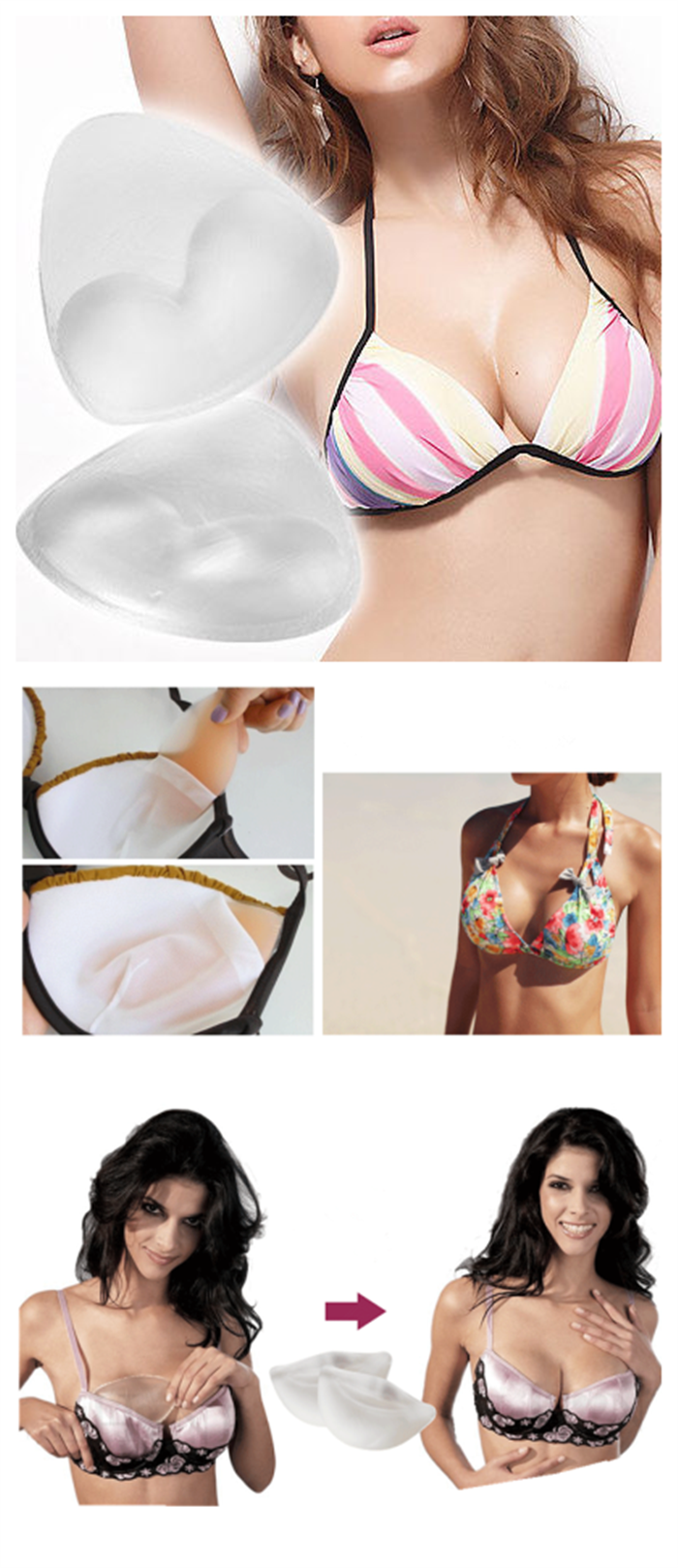 women bra accessories triangle shape Silicone Breast Enhancers