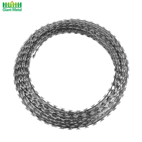 Galvanized Steel Single Loop Tentera Barbed Razor Wire