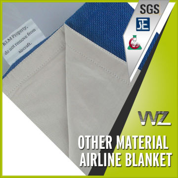 Polyester flame retardant airline blanket two sides blanket (back fabric is cotton) China blanket Blue color