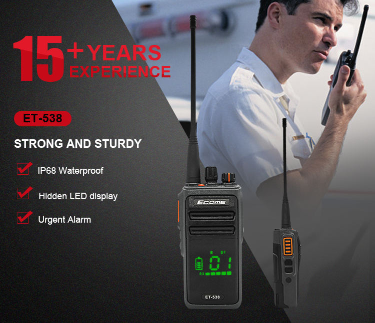 LARGO RANGO ECOME ET-538 Professional Radio Radio Way Walkie Walkie Talkie