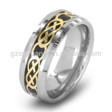 Tungsten Carbide Ring, New Tungsten Carbide Ring , Celtic Tungsten Carbide Ring with Inlay