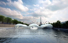 Funny inflatable trampoline bouncing bridge