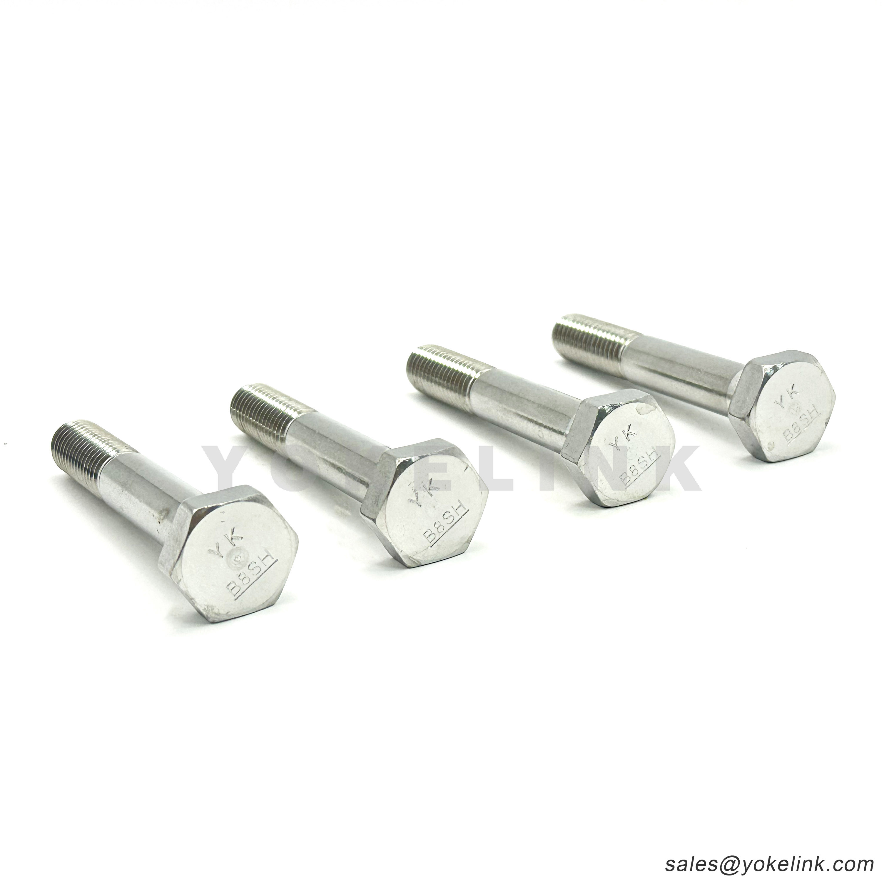 ASTM A193/A193M B8 rozsdamentes acél nehéz hatlapfejű csavar