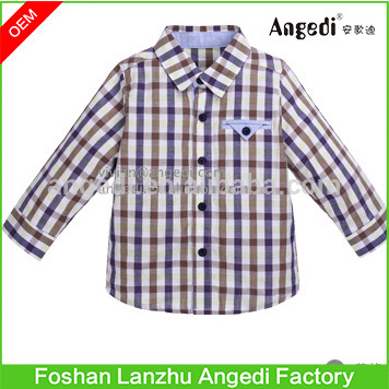 Toddler Boys Long Sleeve Thermal Top Plaid oxford Button-Down Shirt