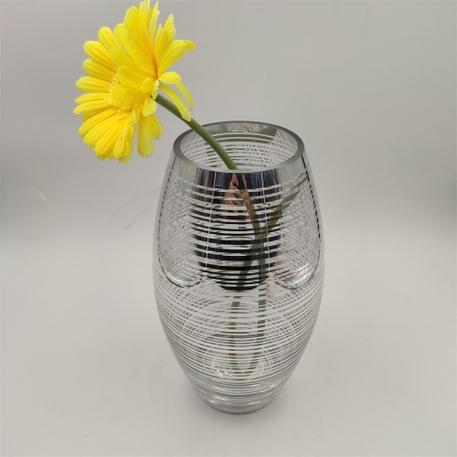 Vase En Verre Clair Et Argent En Gros