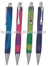 Promotion rubber barrel ball pen