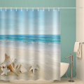 Seestern Conch wasserdicht Duschvorhang Blue Sea Beach Badezimmer Dekor