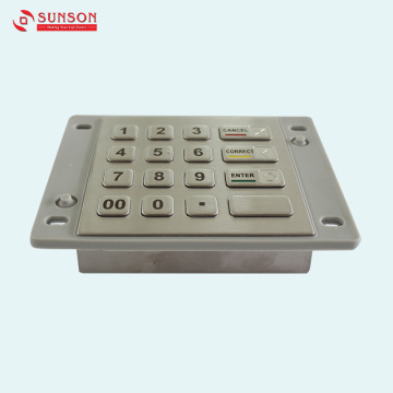 16 Key Stainless Steel ATM Keyboard For Data Encrypting