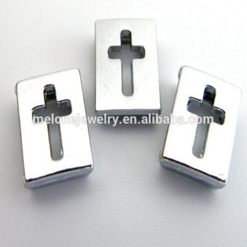 2015 alloy hollow cross 8mm slide charms latest design beads