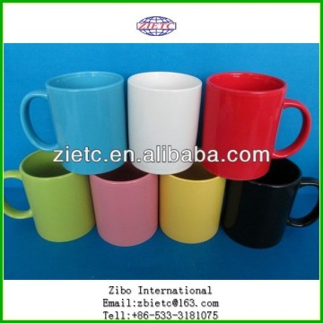 11oz color glaze ceramic coffee mug with customed design for promotion