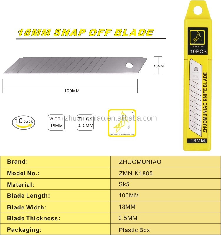 18mm Paper Cutter Knife Snap Off Blade