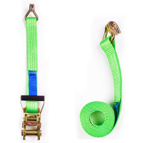 1.5" 3T 38mm Plastic Handle Buckle Cargo Tensioner Lashing Ratchet Straps With 1.5 Inch Double J Hooks