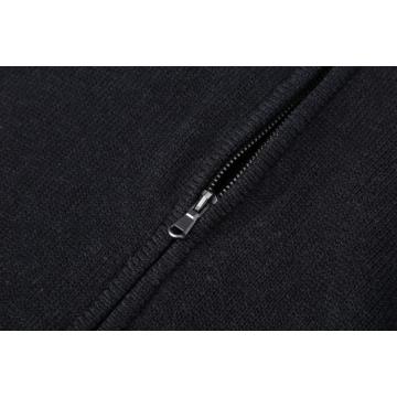 Cardigan da uomo lavorato a maglia con maniche a coste con zip intera