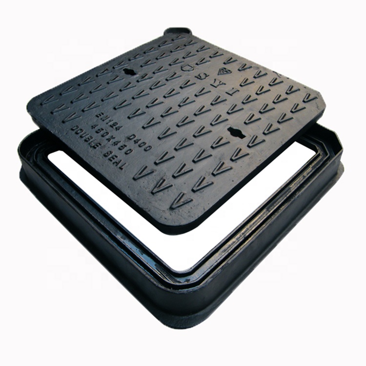 Spheroidal cast iron D400 heavy duty manhole cover