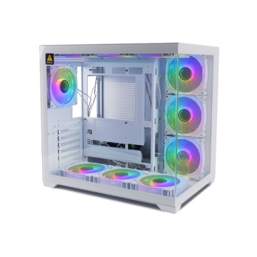 Choiyan Mid Tower Gaming PC Cases with RGB Fans and Front Panel Glass