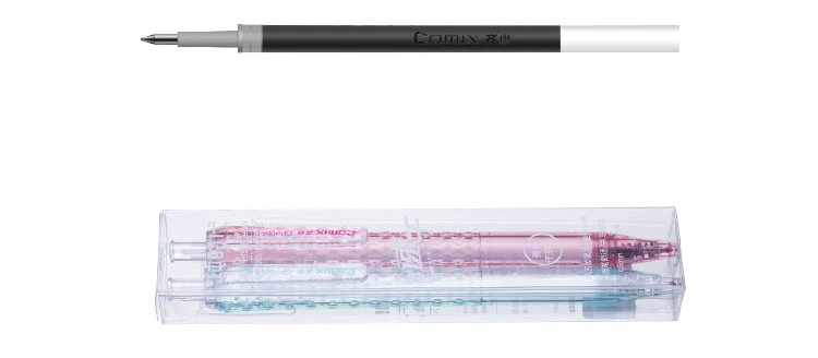 comix hot manufacturer excellent crystal 2 colors plastic quick dry gel ink pens for gift promotion