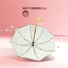 RST beautiful double deck uv protection straight double layer bamboo umbrella