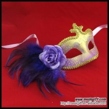 Pretty purple&gold Feather Masquerade Masks - Halloween Masks