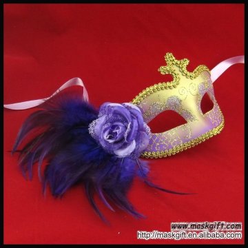 Pretty purple&gold Feather Masquerade Masks - Halloween Masks