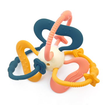 Spädbarn rattle sensory silikon tänder leksaker boll