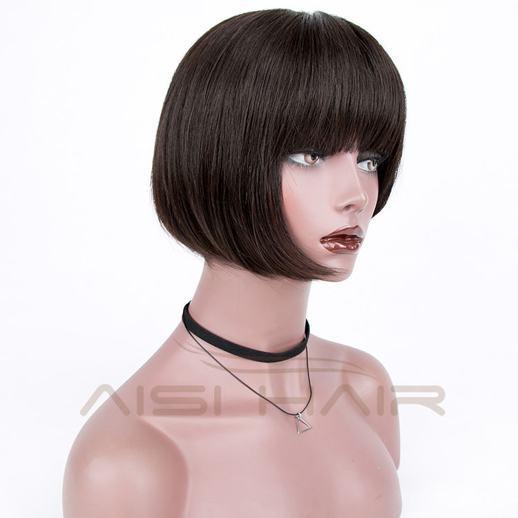 Aisi Hair Top Quality Grade 8a Japan Human Hair Wig , Short Hairstyles for Black Women