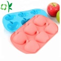 Hình dạng khuôn bánh táo vui Silicone 6 khuôn mẫu