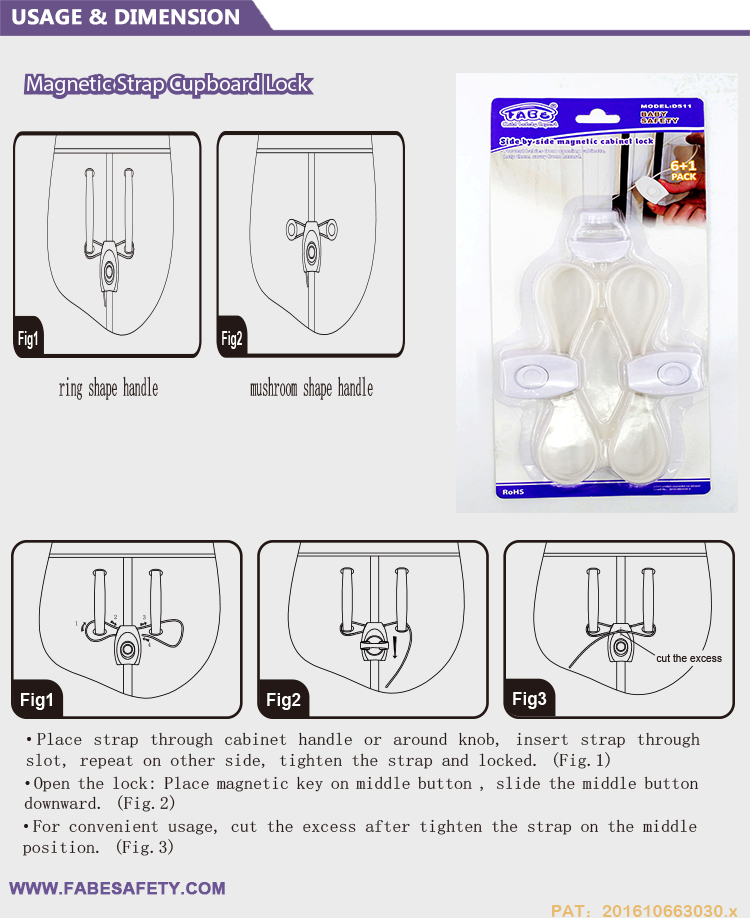 Magnetic Strap Cupboard Lock