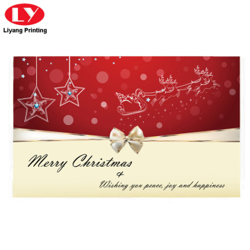 Impressão de cartão de presente de feliz natal com design personalizado