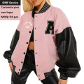 Custom Logo Women's Colorblock Baseball Jacket