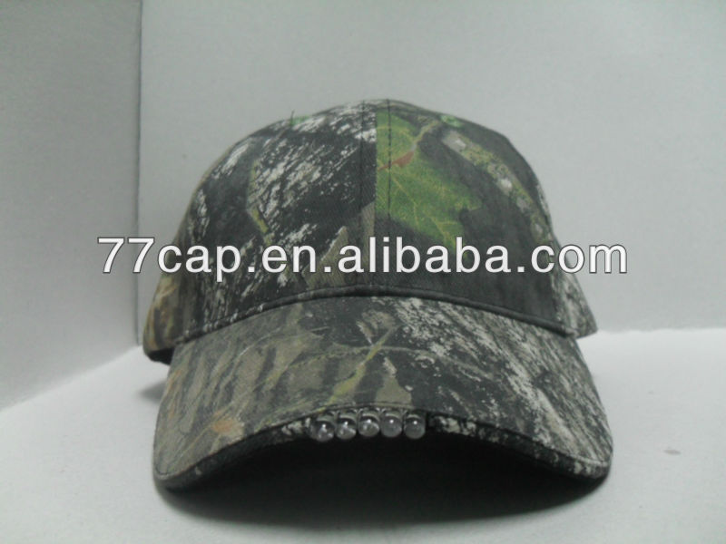 Camo Baseball Cap with 5 LED lights Built-in