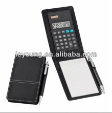 Pocket Leather jotter notebook with calculator