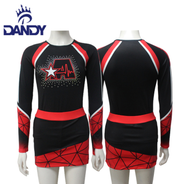 Custom sublimation cheap rhinestones cheer apparel