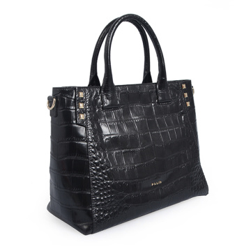 Sac fourre-tout Business Embossed Business en relief en cuir croco