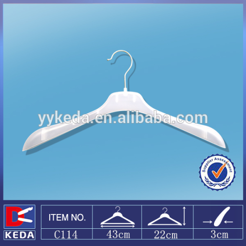 plastic white pp suit hanger with thick shoulder
