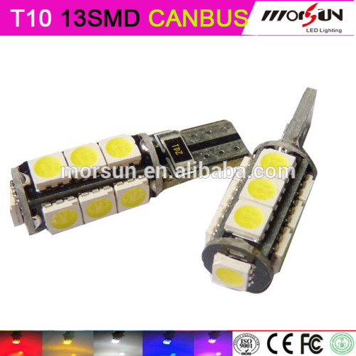 12V T10 13smd car led light canbus, automotive led light