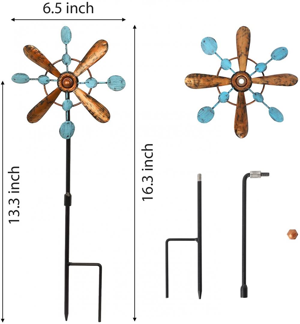 Garden Wind Spinners med Metal Stake