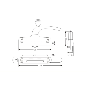 Multi-point lockable handle series long key