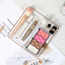 Stackable Desktop Cosmetic Organizer Tray with Dividers