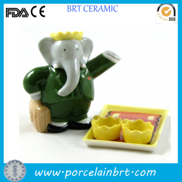 Lovable Miniature Elephant Pot and Cup Set of Tea